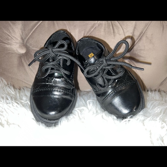 Size 7c Black Stacy Adams Toddler Dress Shoes - Picture 3 of 4
